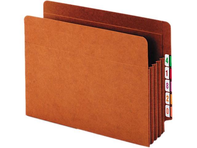 Globe-Weis 63780 Heavy-Duty Expanding File Pocket, End Tab, 3 1/2 Inch, Letter, Brown, 10/Box