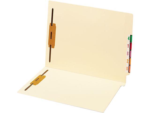 Globe-Weis 44115 Manila End Tab Folder, Two Fasteners, Straight Tab, Letter, 50/Box