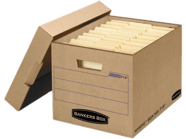 Bankers Box 7150001 Filing Storage Box with Locking Lid, Letter/Legal, Kraft, 25/Carton