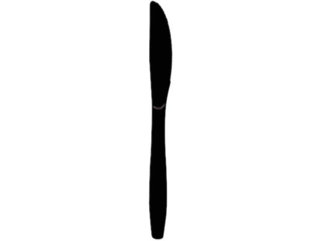 Dixie KM517 Plastic Tableware, Heavy Mediumweight Knives, Black, 1000/Carton