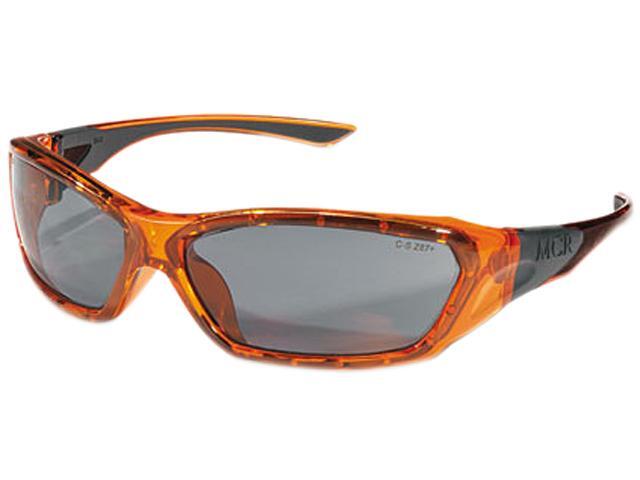 Crews FF132 ForceFlex Safety Glasses, Orange Frame, Gray Lens