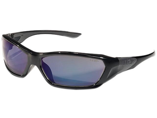 Crews FF128B ForceFlex Safety Glasses, Black Frame, Blue Lens