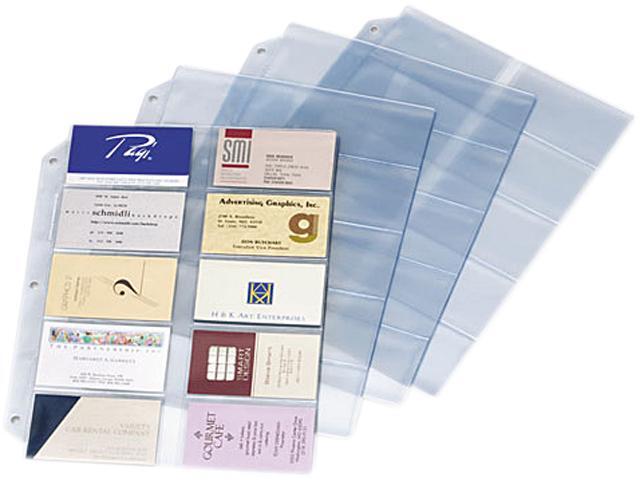 Cardinal Business Card Refill Pages, Holds 200 Cards, Clear, 20 Cards/Sheet, 10/Pack