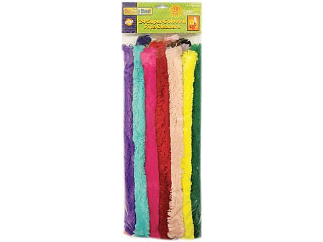 Chenille Kraft 7184 Super Colossal Pipe Cleaners, 18" x 1", Metal Wire, Polyester, Assorted, 24/Pack