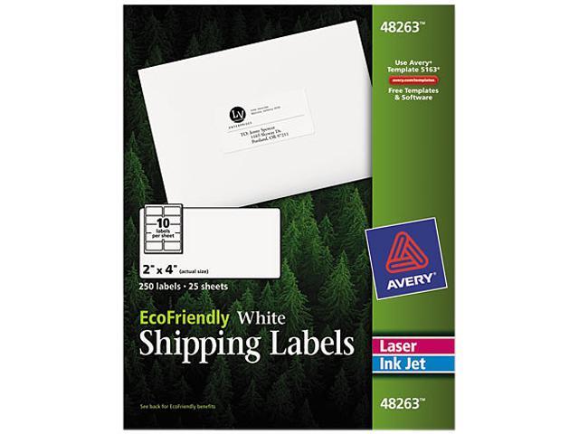 AVE48263 Labels, Shipping, 2"x4", 250/PK, White