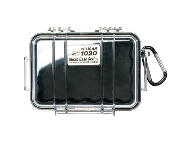 Pelican Micro Case with Clear Lid and Carabineer (Black) 1020-025-100