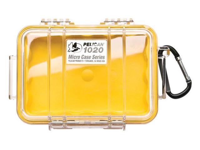 Pelican Micro Case with Clear Lid and Carabineer (Yellow) 1020-027-100 