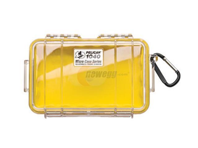 Pelican Micro Case with Clear Lid and Carabineer(Yellow) 1040-027-100