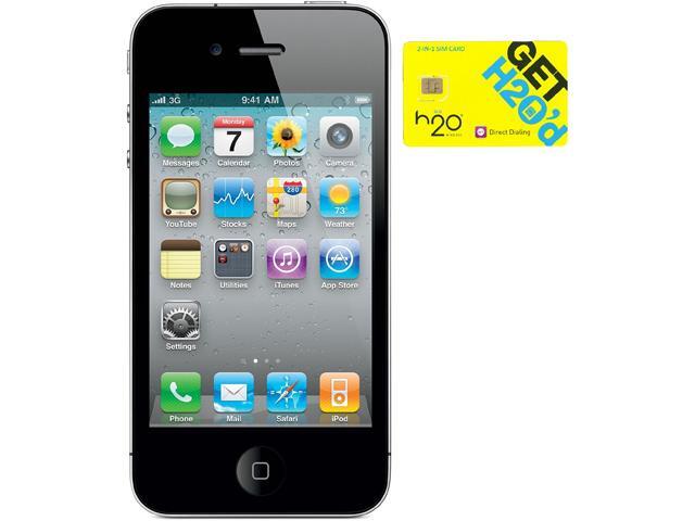 Apple iPhone 4S MF263E/A Black 8GB Unlocked GSM Cell Phone + H2O $40 SIM Card