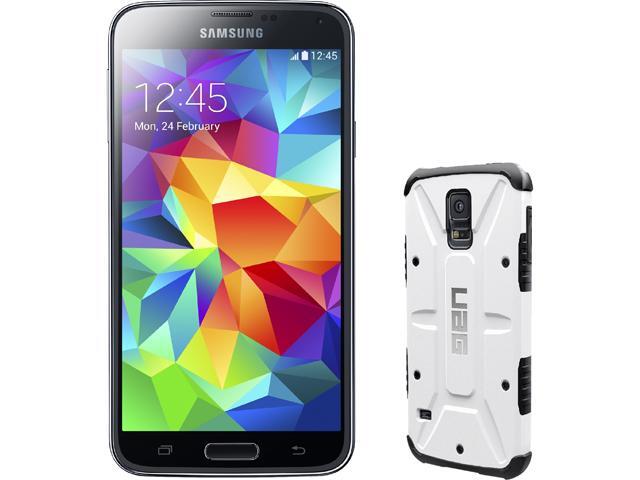 Samsung Galaxy S5 16GB 3G Unlocked GSM Phone + UAG White Case for Samsung Galaxy S5 5.1" 2GB RAM Charcoal Black