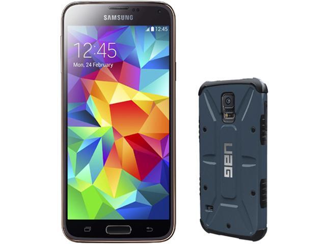 Samsung Galaxy S5 16GB 3G Unlocked GSM Phone + UAG Slate Case for Samsung Galaxy S5 5.1" 2GB RAM Copper Gold