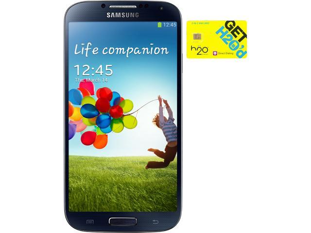 Samsung Galaxy S4 I9500 Black 16GB Android Phone + H2O $30 SIM Card