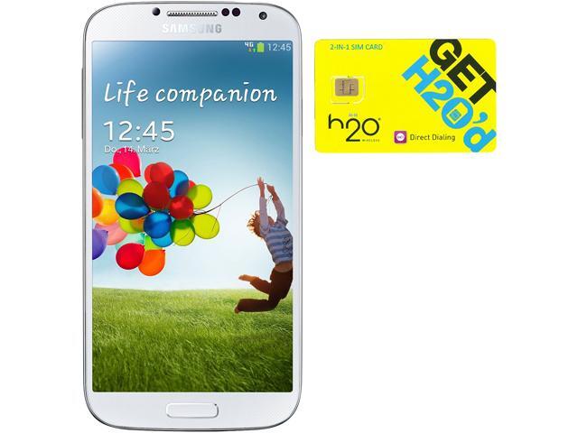 Samsung Galaxy S4 I9500 White 16GB Android Phone + H2O $40 SIM Card