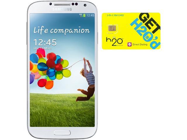 Samsung Galaxy S4 I9500 White 16GB Android Phone + H2O $60 SIM Card