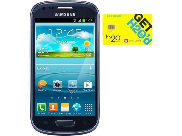 Samsung Galaxy S3 Mini I8200 Blue 8GB Value Edition Phone + H2O $60 SIM Card