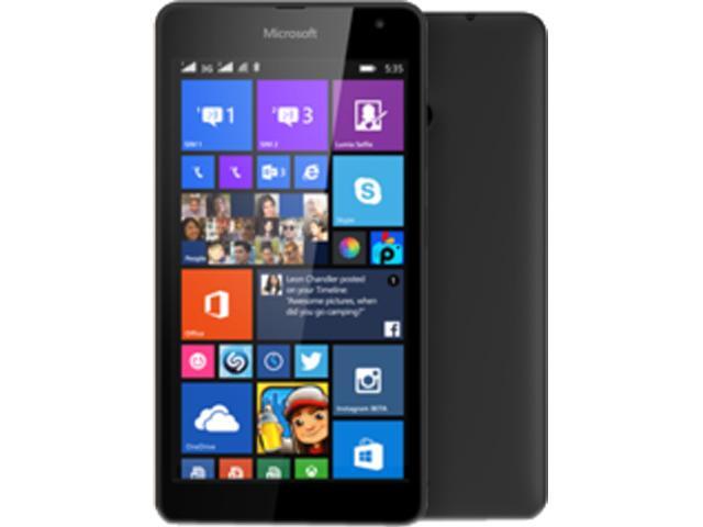 Microsoft Lumia 535 Dual SIM 8GB 3G Unlocked Cell Phone 5" 1GB RAM Black 