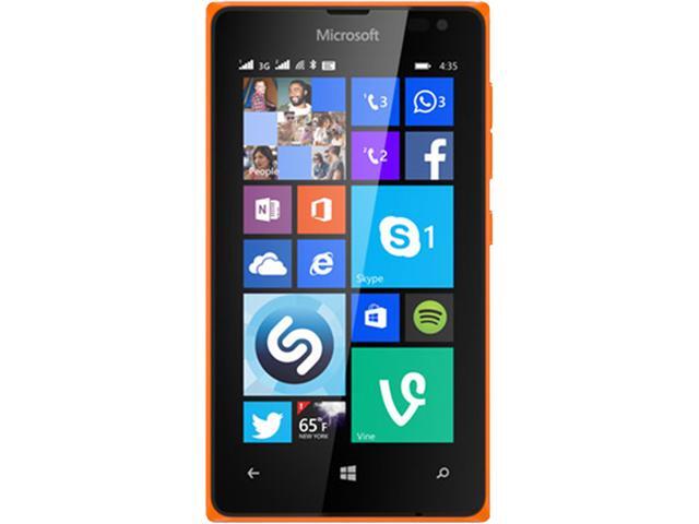 Microsoft Lumia 435 Dual SIM RM-1068 CV LTAU1 Orange Unlocked Cell Phone