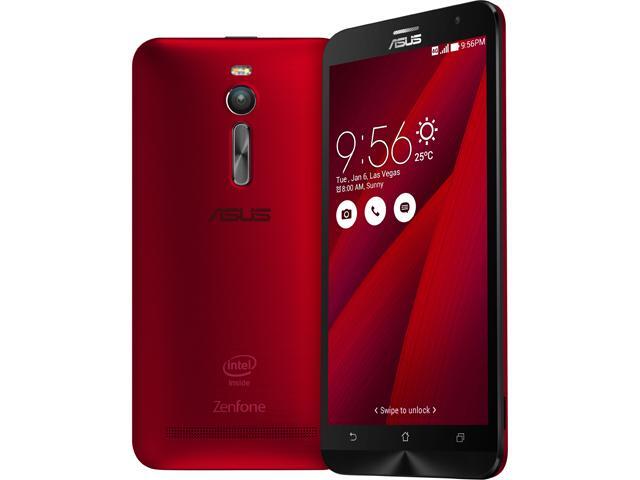 Asus Zenfone 2 Unlocked Smart Phone, 5.5" Red, 64GB Storage 4GB RAM, US Warranty