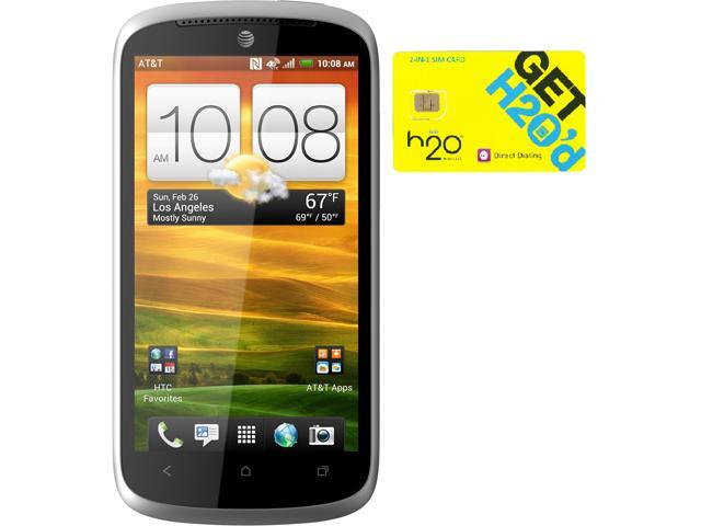 HTC One VX Gray/Red LTE 8GB AT&T 4G LTE GSM Android Cell Phone + H2O SIM Card