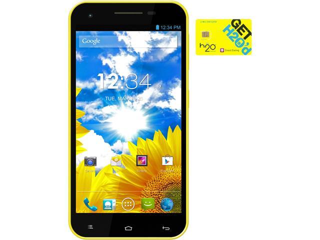 Blu Studio 5.5 D610a Yellow Dual-SIM Android Cell Phone + H2O $60 SIM Card