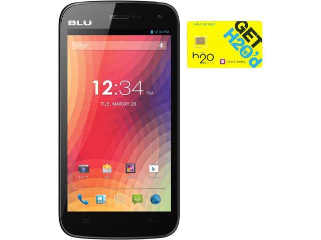Blu Studio 5.0 II D532u Black Dual-SIM Android Cell Phone + H2O $40 SIM Card