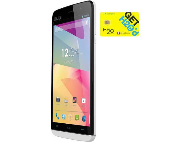 Blu Studio 5.5 S D630u White Dual-SIM Android Cell Phone + H2O $40 SIM Card
