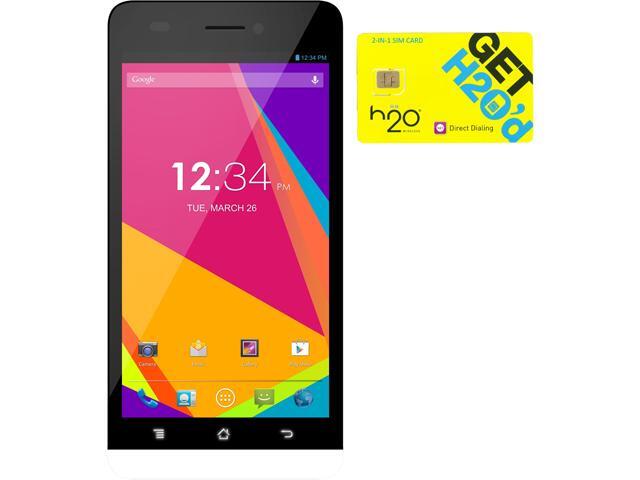 Blu Studio 5.0 LTE Y530Q White LTE 4G LTE Quad-Core Android Phone + H2O $30 SIM Card