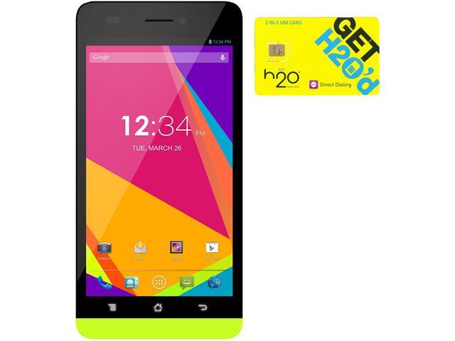 Blu Studio 5.0 LTE Y530Q Yellow LTE 4G LTE Quad-Core Android Phone + H2O $40 SIM Card
