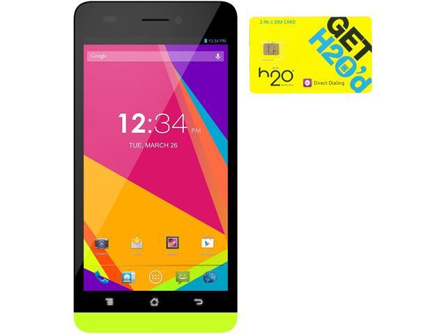 Blu Studio 5.0 LTE Y530Q Yellow LTE 4G LTE Quad-Core Android Phone + H2O $60 SIM Card