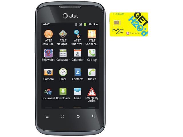 Huawei Fusion 2 U8665 Black Android Cell Phone + H2O $40 SIM Card