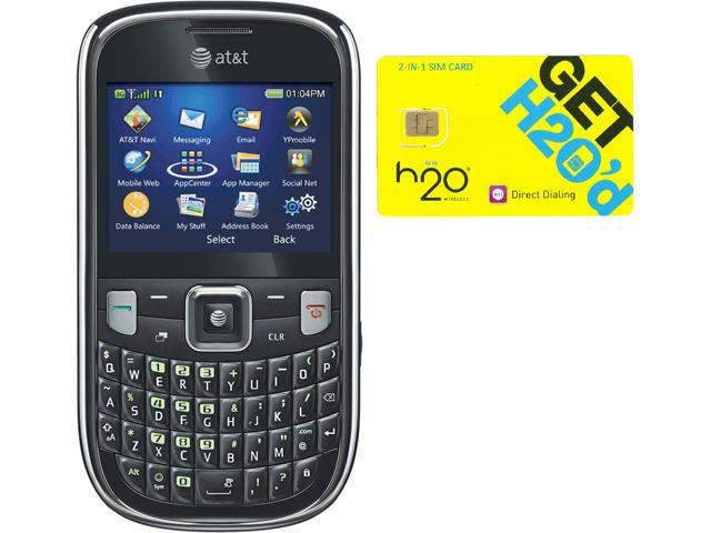 ZTE Z431 Black QWERTY Cell Phone + H2O SIM Card