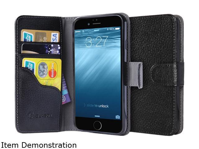 i-Blason Leather Book Black Folio Wallet Case for iPhone 6 / 6s iPhone6-4.7-Leatherbook-Black