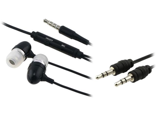 Insten 2X Black Music Audio Cable + Black Headset Compatible with Samsung Galaxy S3 Siii i9300 i9500 S4