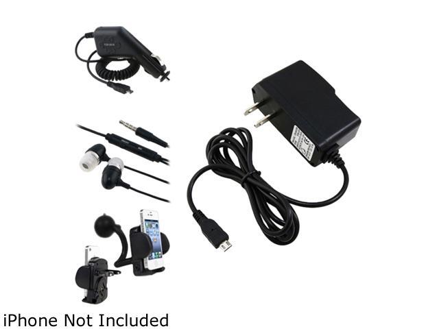 Insten Car Holder + 2 Charger Car + Black Headset Compatible with Samsung Galaxy S3 i9300 i9500 S4 SIV