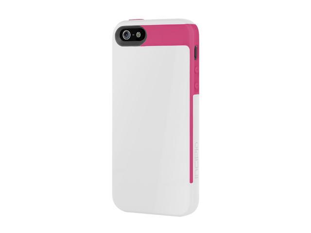 Incipio Faxion Optical White / Cherry Blossom Pink Solid Semi-Rigid Soft Shell Case w/ Polycarbonate Frame for iPhone 5 / ...