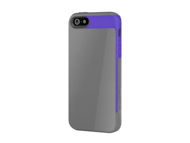 Incipio Faxion Charcoal Gray / Royal Purple Solid Semi-Rigid Soft Shell Case w/ Polycarbonate Frame for iPhone 5 / 5S IPH-827