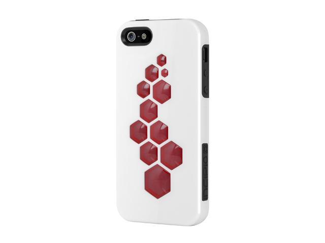 Incipio CODE Optical White / Obsidian Black / Scarlet Red Solid Hard Shell Case w/ Silicone Core for iPhone 5 / 5S IPH-863