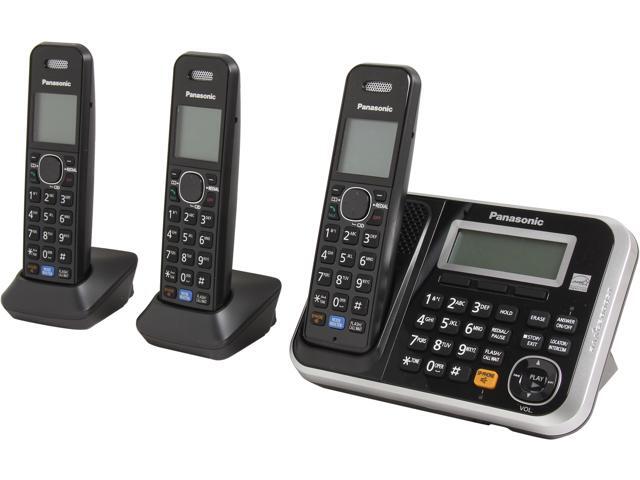 Panasonic KX-TG6843B 1.9 GHz DECT 6.0 3X Handsets Expandable Digital Cordless Answering System