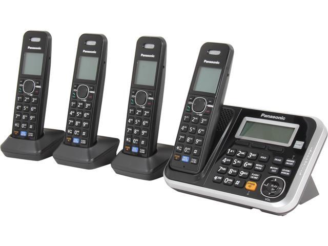 Panasonic KX-TG6844B 1.9 GHz DECT 6.0 4X Handsets Expandable Digital Cordless Answering System
