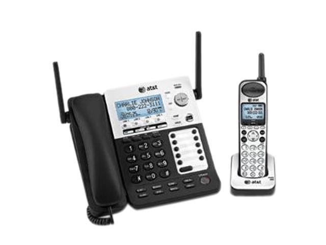 AT&T SB67138 1.9 GHz Digital DECT 6.0 1X Handsets 4-Line Corded/Cordless Small Business System Integrated Answering Machine