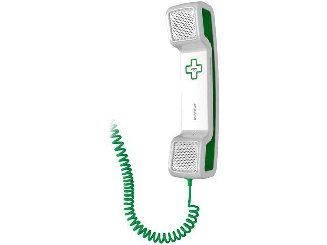 Swissvoice SWV-CH05-GN Corded Handset with Non Slip Matt in White/Green
