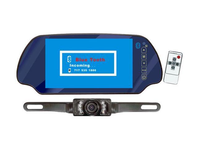 PYLE 7" Mirror Monitor W/ Rearview Night Vision Camera Built-In Bluetooth