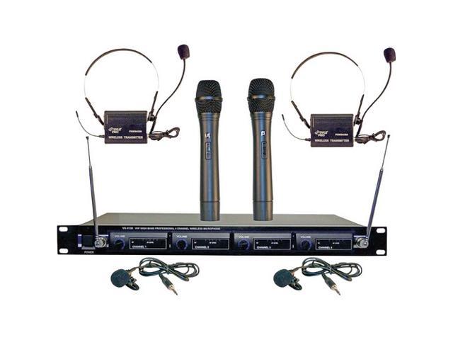 PylePro PDWM4300 4 Mic VHF Wireless Rack Mount Microphone System