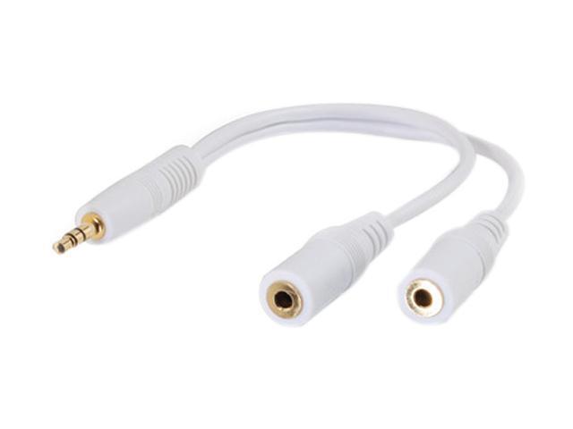 C2G 35506 6" Value Series One 3.5mm Stereo Male to Two 3.5mm Female Stereo Y-Cable - iPod White