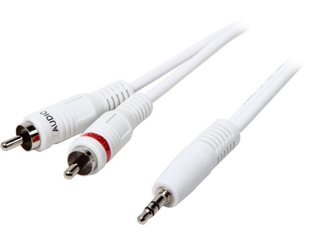 C2G 40370 6 ft. 6ft One 3.5mm Stereo Male to Two RCA Stereo Male Audio Y-Cable - iPod White M-M