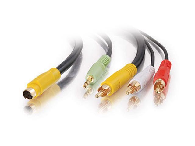 C2G Model 27992 12 ft. Value Series S-Video + 3.5mm Audio to RCA Cable
