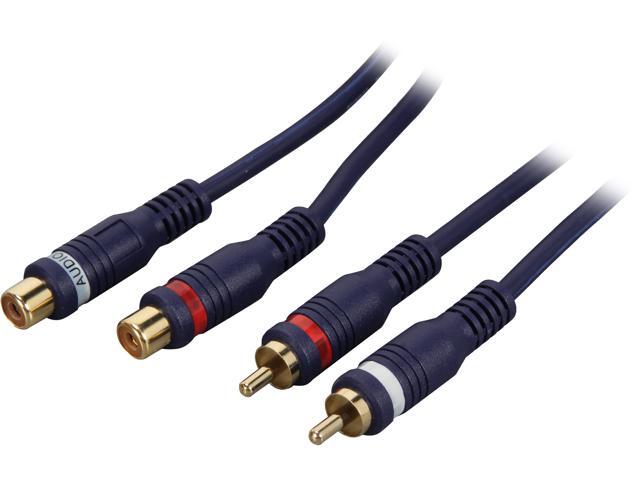 C2G 13040 6 ft Velocity RCA Stereo Audio Extension Cable M-F