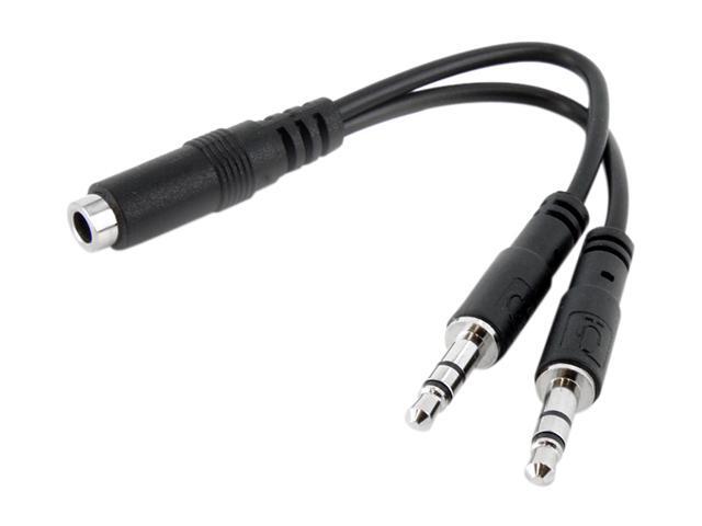 StarTech MUYHSFMM 3.5mm 4 Pin to 2x 3 Pin 3.5mm Headset Splitter Adapter F-M