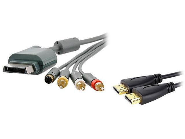 Insten Model 1647382 6 ft. 1X AV Composite and S-Video Cable compatible with Microsoft Xbox 360 / Xbox 360 Slim