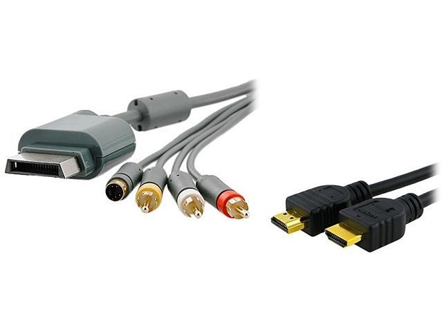 Insten Model 1926490 AV Composite and S-Video Cable + High Speed HDMI Cable M/M For Microsoft Xbox 360 / Xbox 360 Slim